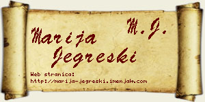 Marija Jegreški vizit kartica